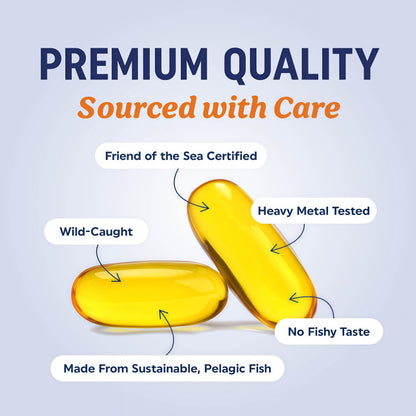 Triple Strength DHA Omega 3 Fish Oil 3600 mg | Over 2100mg Omega-3 Fatty Acids with 860mg of DHA | 1300mg EPA | Best Essential Fatty Acids | Premium Wild Caught & Burpless Fish Oil | 180 Softgels